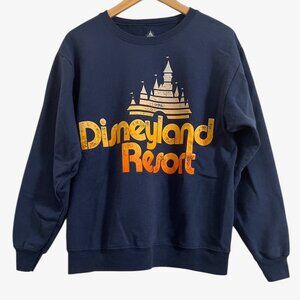 Disneyland Resort Sweatshirt Retro Ombre Castle Size Medium Navy Blue Sweater